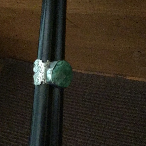 VINTAGE STERLING SILVER TURQUOISE RING! - Picture 3 of 8